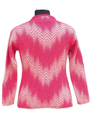 Women Cardigan Pink zik zak design